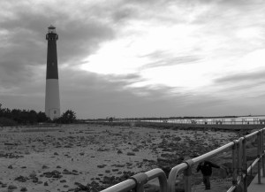Lighthouse Sunset BW